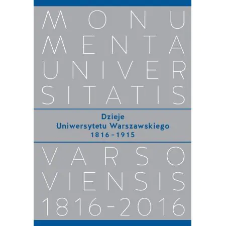 Książka - Dzieje Uniwersytetu Warszawskiego 1816-1915