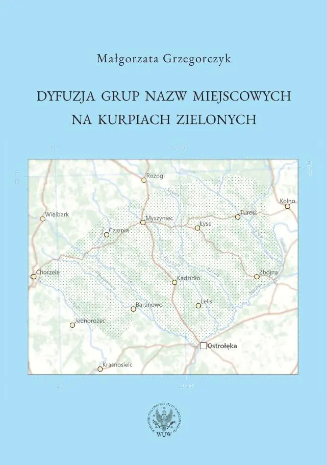 Książka - Dyfuzja grup nazw miejscowych na Kurpiach Zielonych