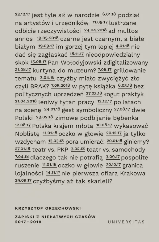 Książka - Zapiski z niełatwych czasów 2017-2018