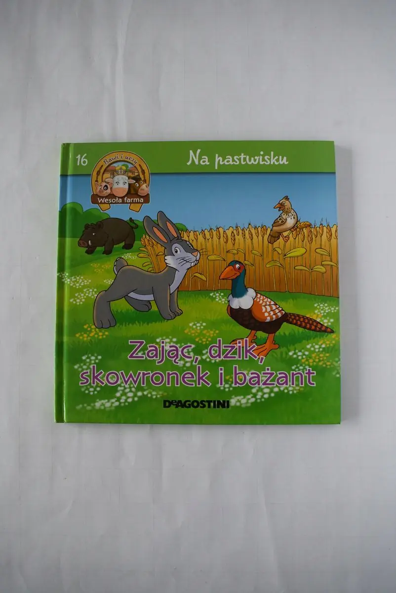 Książka - Wesoła farma. Na pastwisku. Zając, dzik, skowronek i bażant