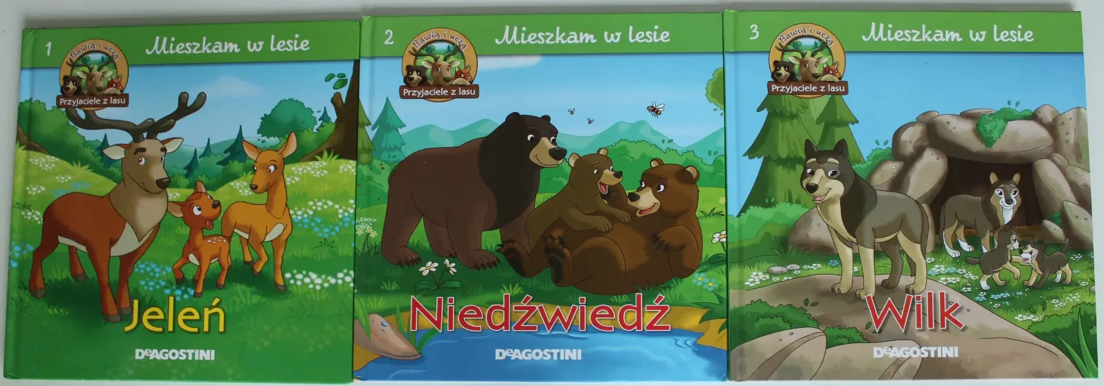 Książka - MIESZKAM W LESIE JELEŃ NIEDŹWIEDŹ WILK ZESTAW 3