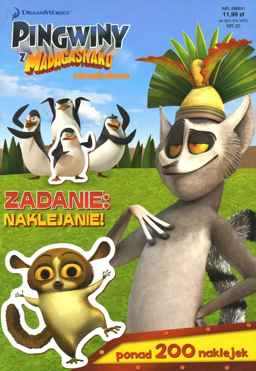Książka - Pingwiny z Madagaskaru. Zadanie: Naklejanie!