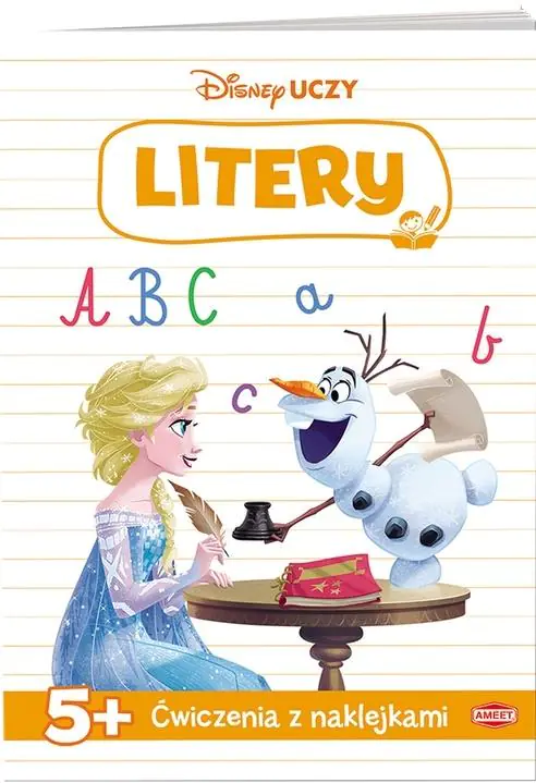 Książka - Disney Uczy. Litery. Ćwiczenia z naklejkami
