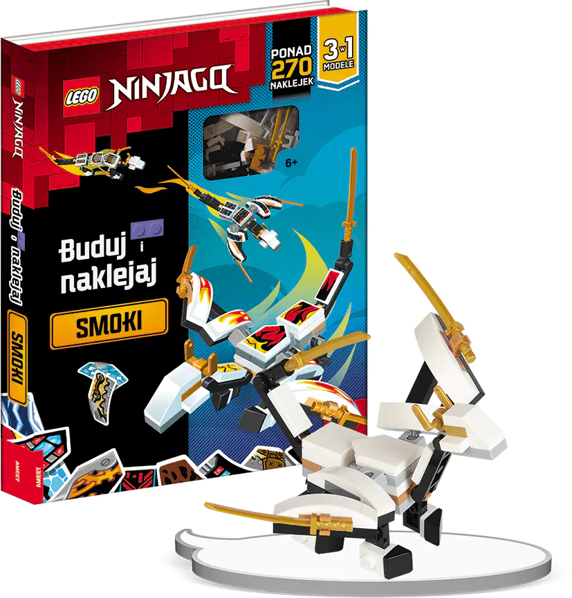 Książka - LEGO NINJAGO. Buduj i naklejaj: smoki