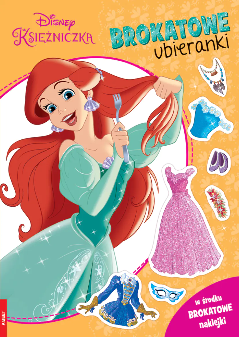 Książka - Disney Księżniczka. Brokatowe ubieranki