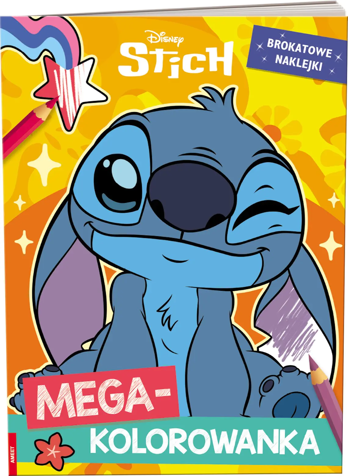 Książka - Stich. Megakolorowanka. Brokatowe naklejki
