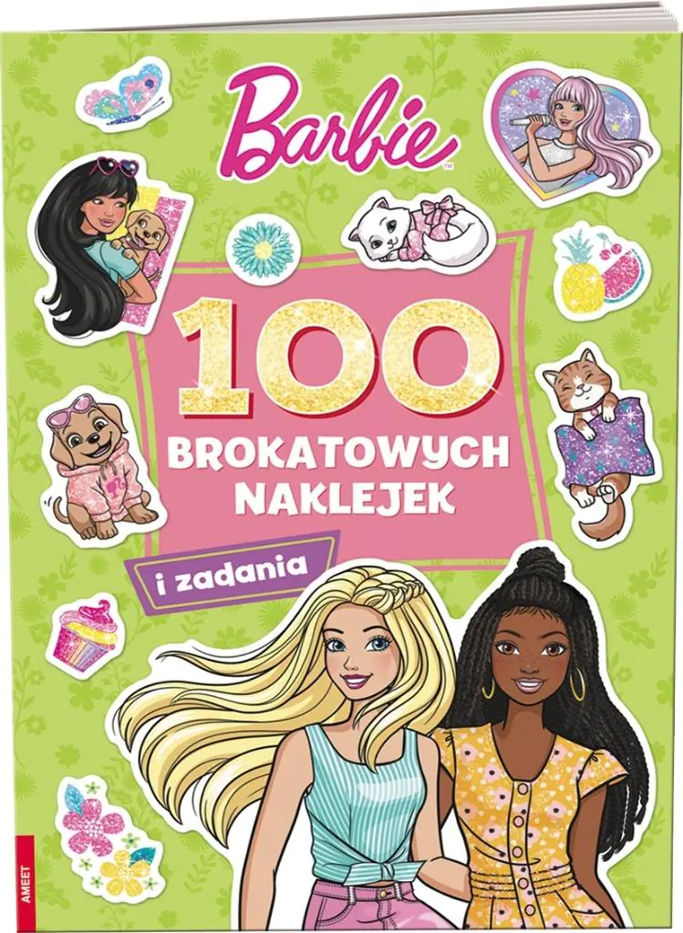 Książka - Barbie. 100 Brokatowych Naklejek