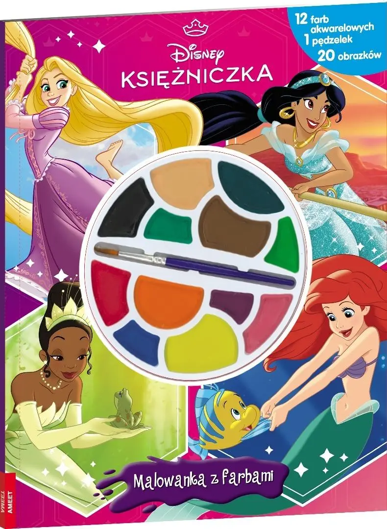 Książka - Disney Księżniczka. Malowanka z farbami