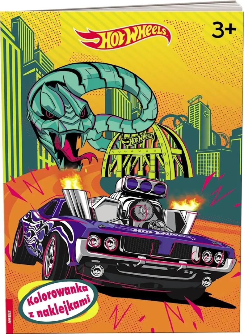 Książka - Mattel Hot Wheels Kolorowanka z naklejkami NA-1602