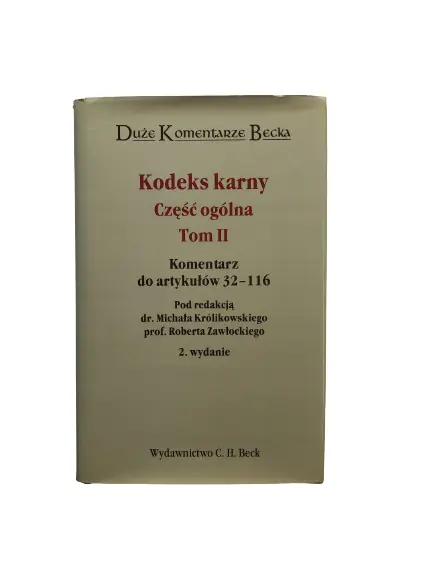Książka - Kodeks Karny Część ogólna tom 2