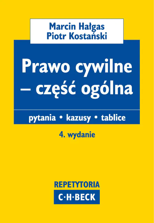 Książka - Prawo cywilne cz ogólna Pytania Kazusy Tablice - Hałgas Marcin, Kostański Piotr 