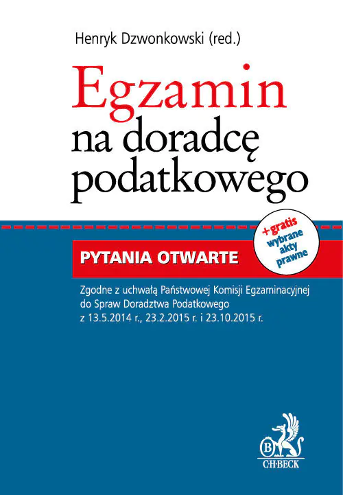 Książka - Egzamin na doradcę podatkowego. Pytania otwarte