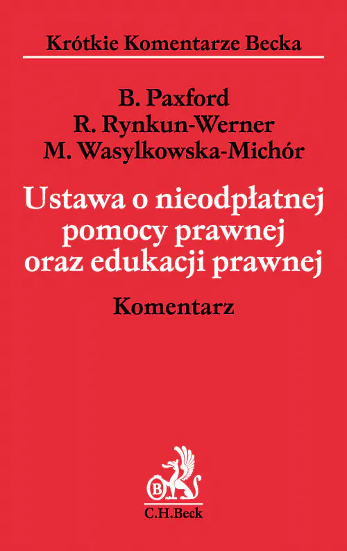 Książka - Ustawa o nieodpłatnej pomocy prawnej oraz edukacji prawnej. Komentarz