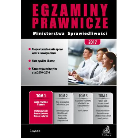 Książka - Akta cywilne i karne. Egzaminy Prawnicze Ministerstwa Sprawiedliwości 2017. Tom 1