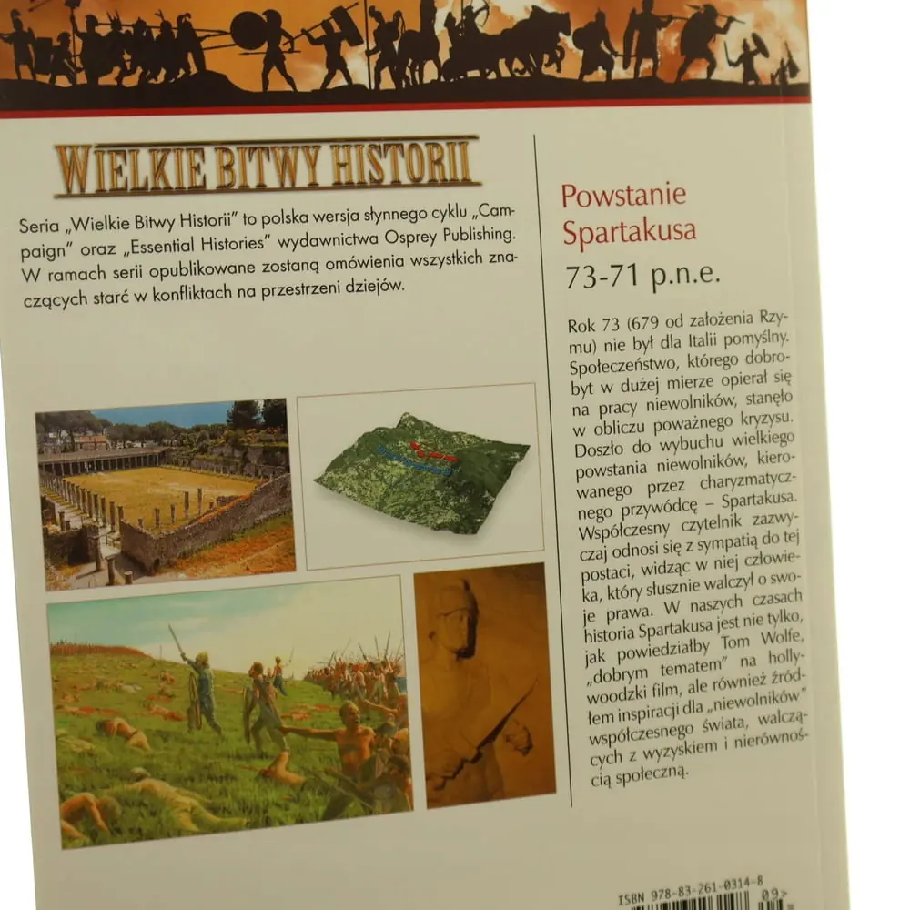 Książka - Wielkie Bitwy Historii. Powstanie Spartakusa 73-71 p.n.e.   DVD
