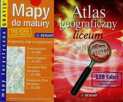 Książka - Atlas Geog. LO Świat+Polska miękka DEMART/PWN
