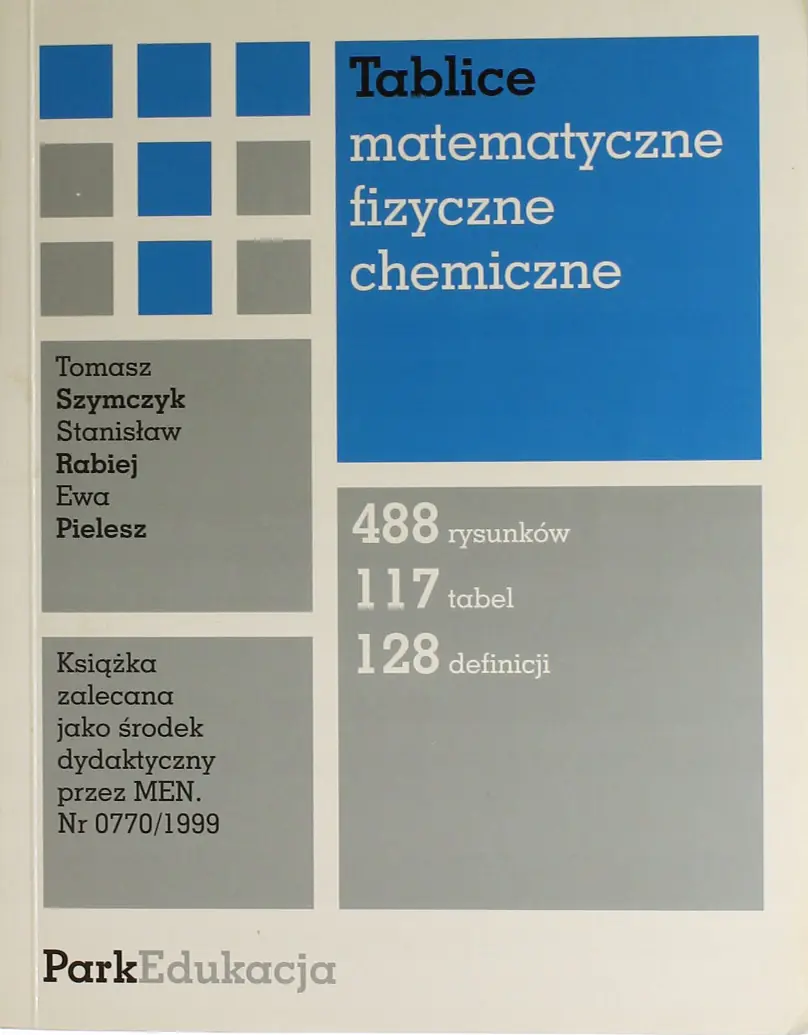 Książka - Tablice matematyczne, fizyczne, chemiczne