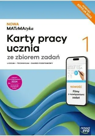 Książka - NOWA MATeMAtyka 1. Karty pracy ucznia ze zbiorem zadań SMART dla liceum ogólnokształcącego i technikum. Zakres podstawowy