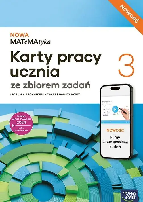 Książka - NOWA MATeMAtyka 3. Karty pracy ucznia ze zbiorem zadań dla liceum ogólnokształcącego i technikum. Zakres podstawowy