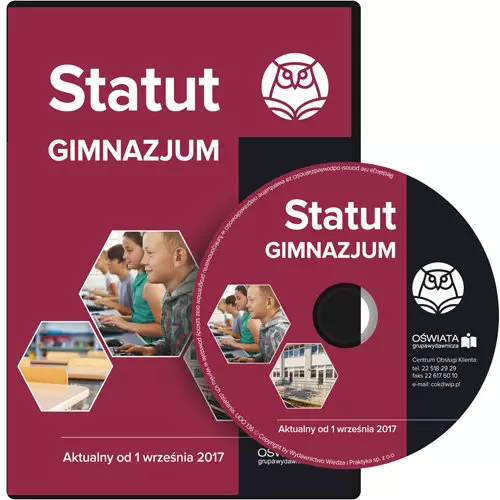 Książka - Statut gimnazjum Aktualny od 1 września 2017