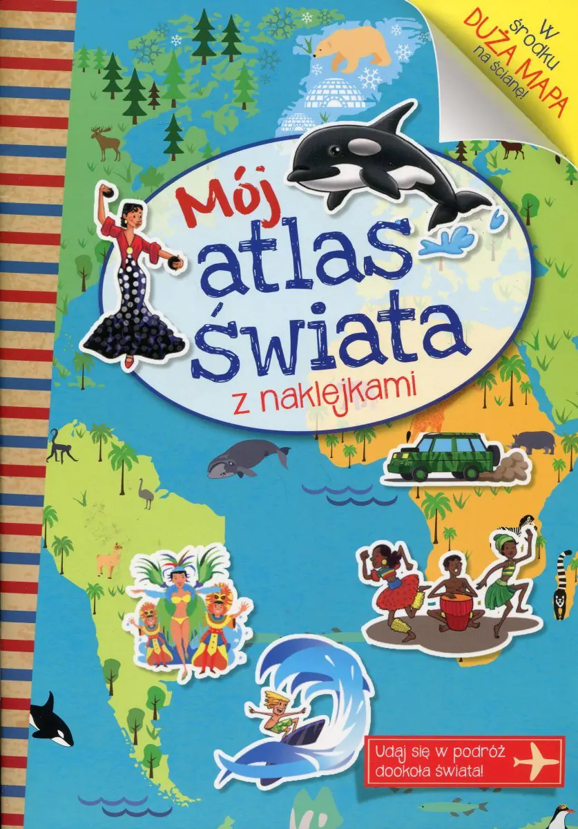 Książka - Mój atlas świata z naklejkami