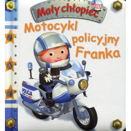 Motocykl policyjny Franka. Mały chłopiec