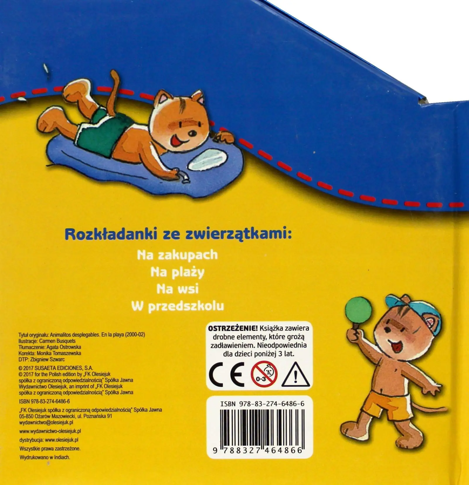 Książka - Rozkładanka ze zwierzątkami. Na plaży