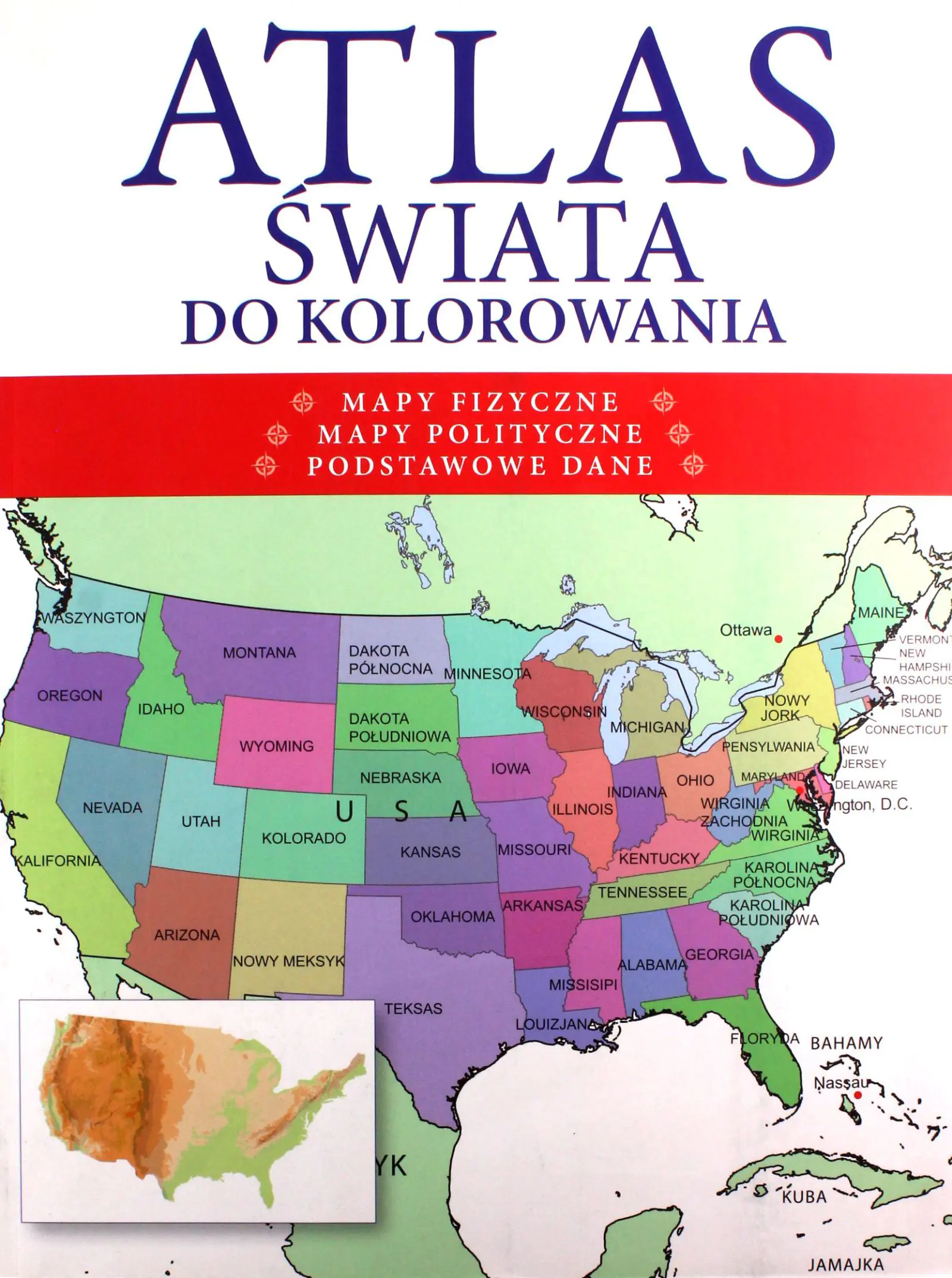 Książka - Atlas świata do kolorowania