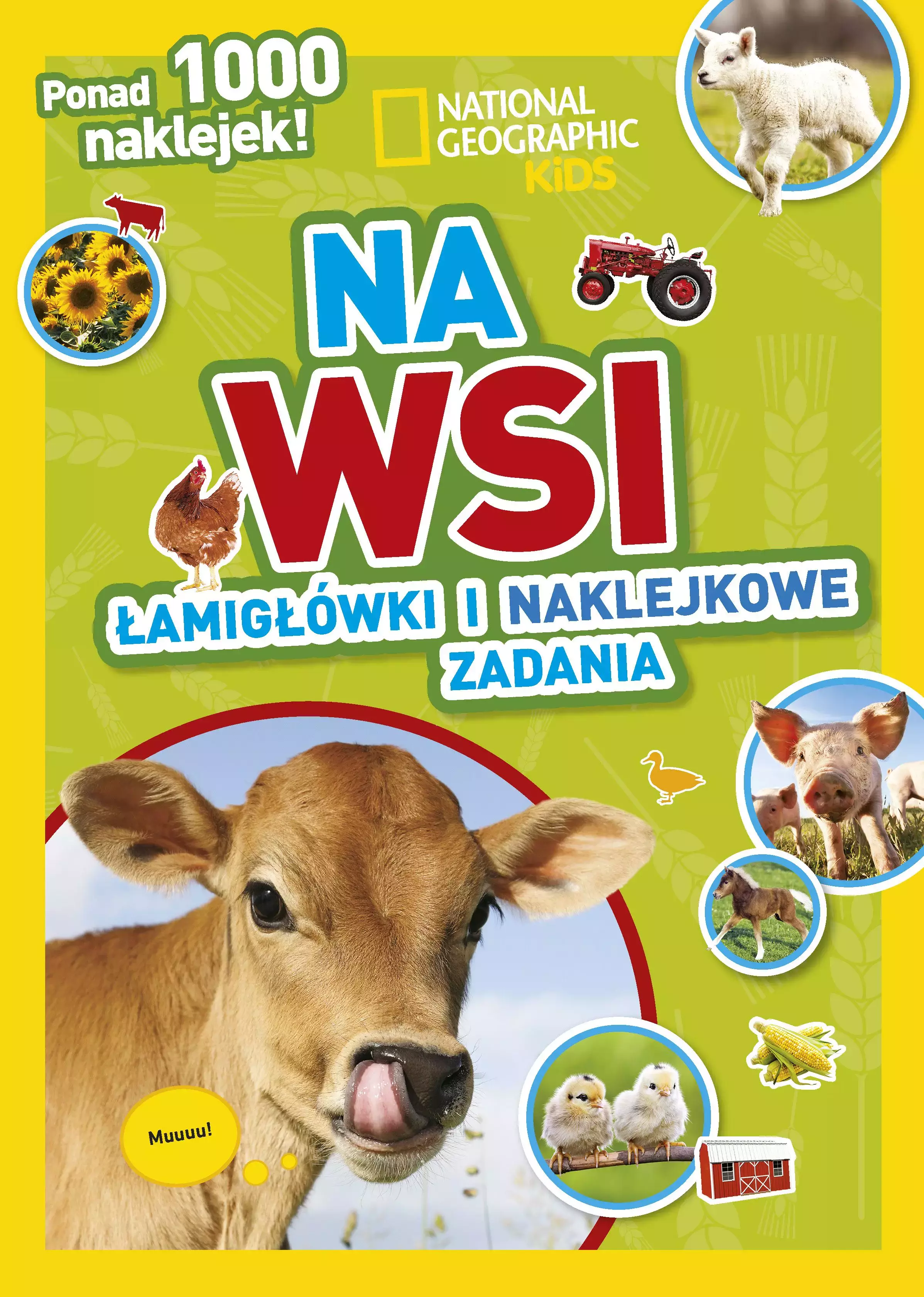 Książka - Na wsi. Łamigłówki i naklejkowe zadania. National Geographic Kids