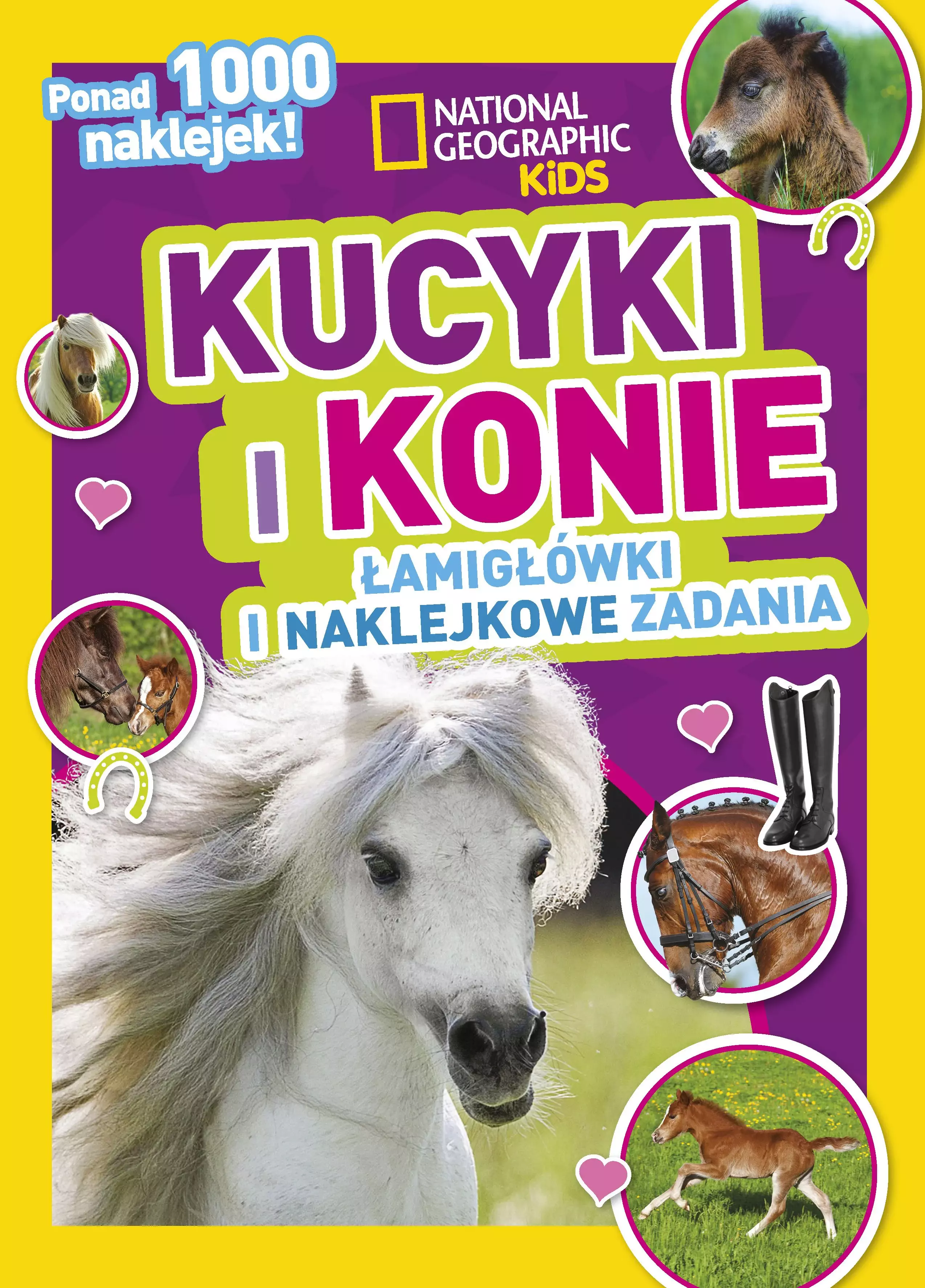 Książka - Kucyki i konie. Łamigłówki i naklejkowe zadania. National Geographic Kids