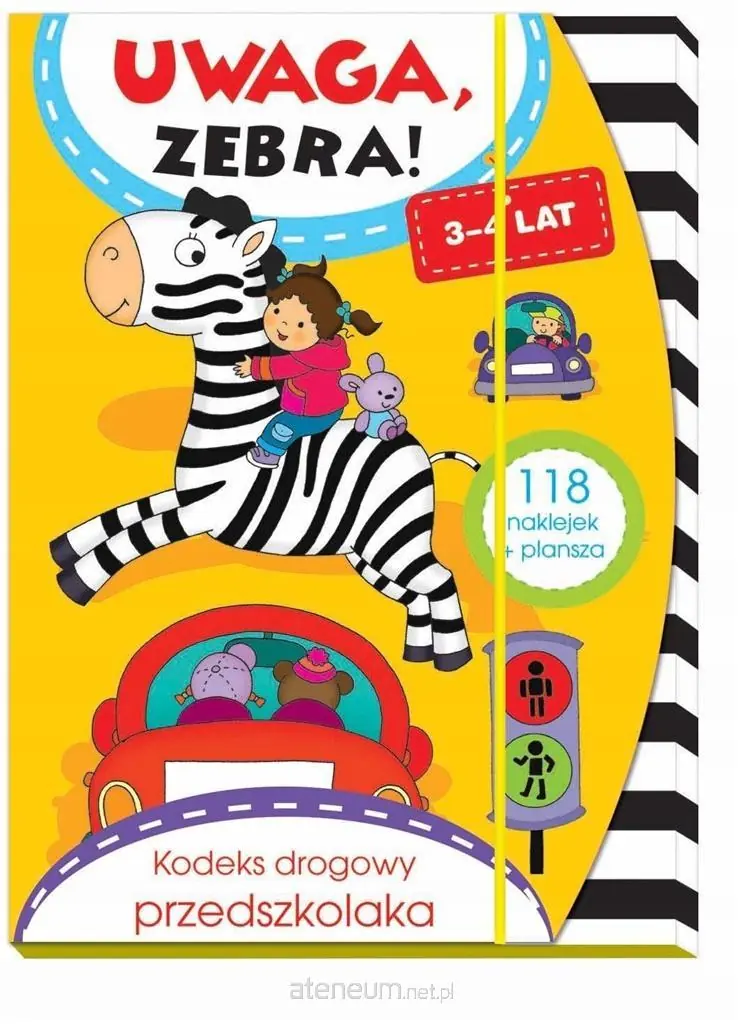 Książka - Uwaga, zebra! Kodeks drogowy przedszkolaka 3-4 lat