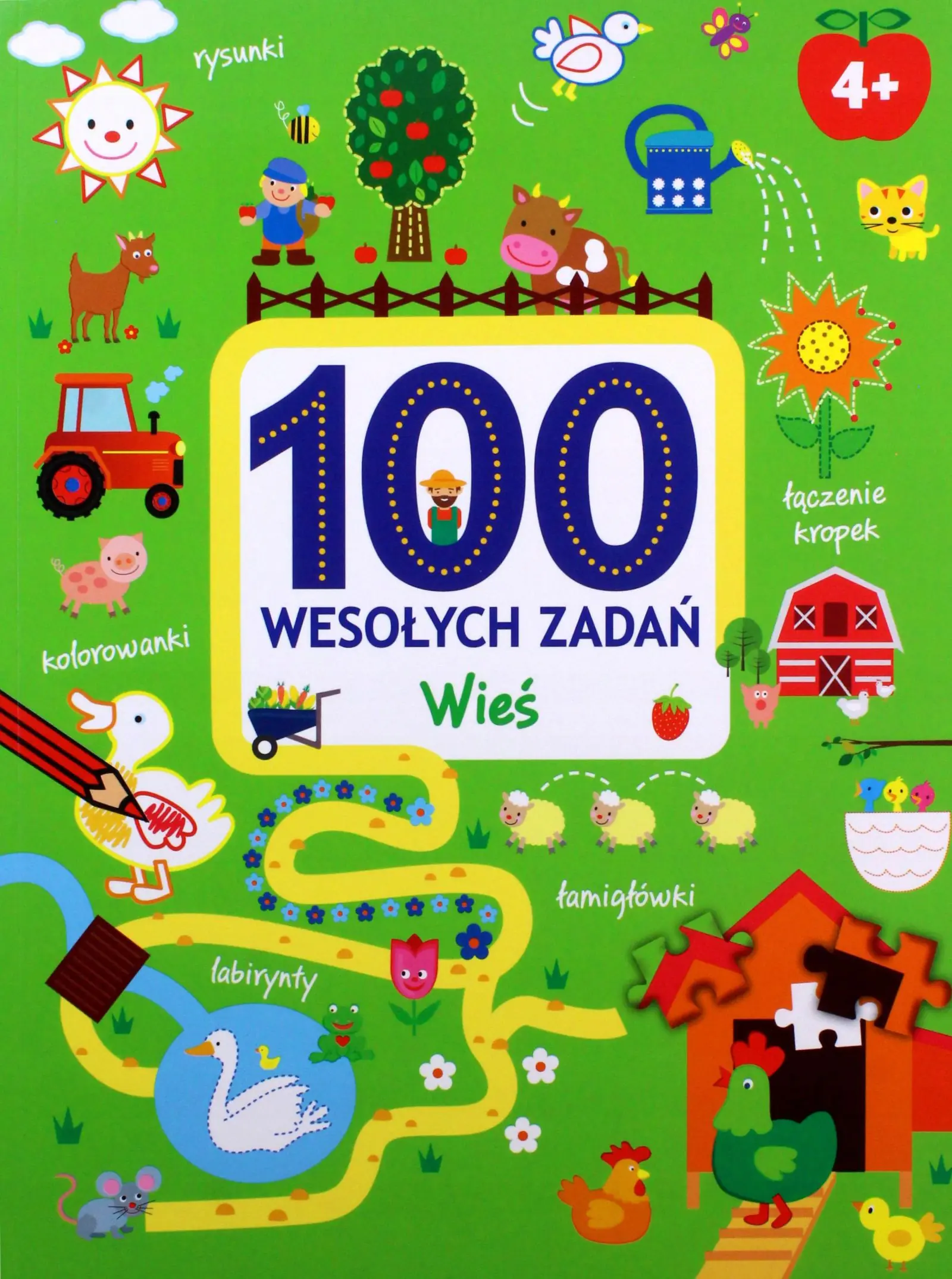 Książka - 100 wesołych zadań. Wieś