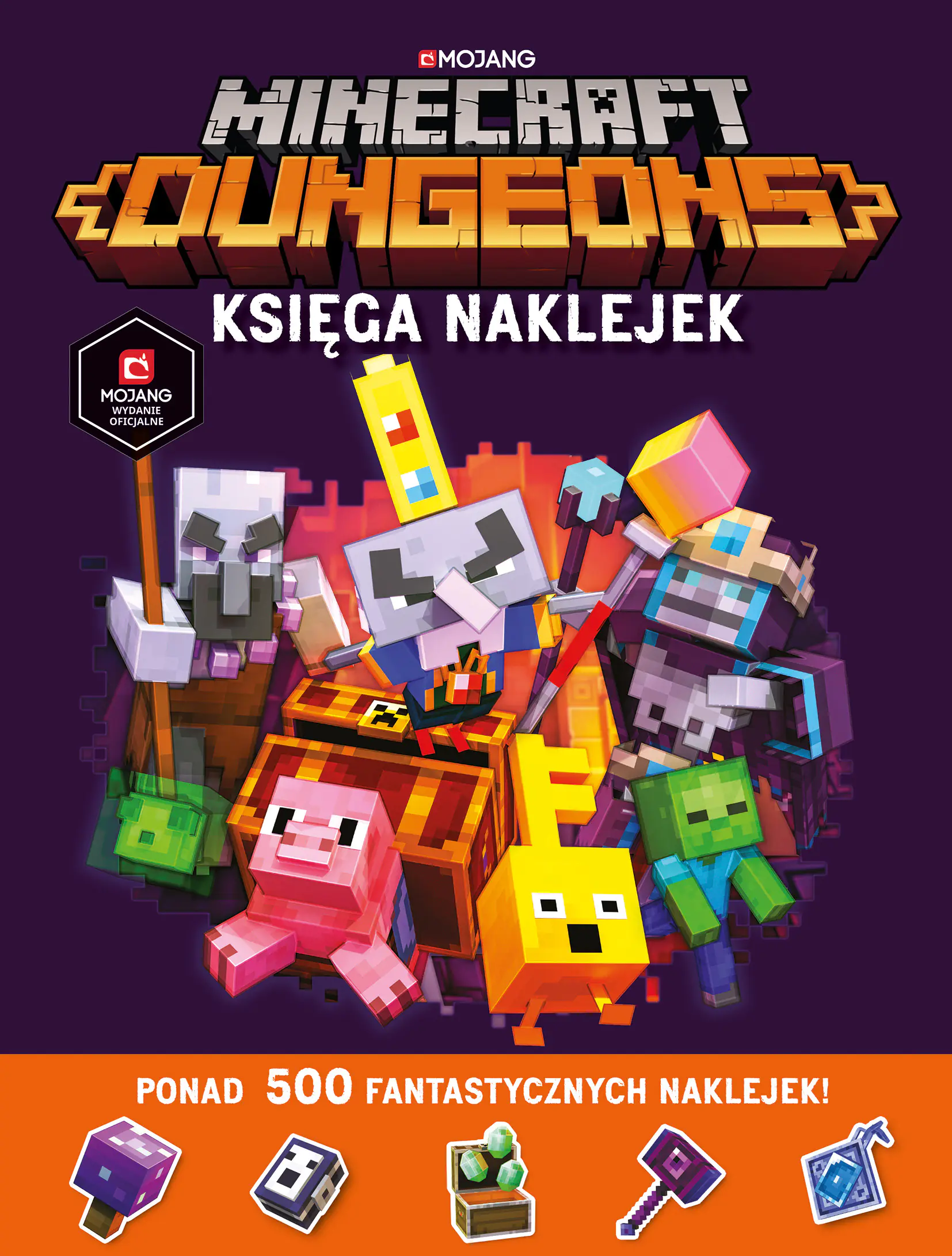 Książka - Minecraft Dungeons. Księga naklejek