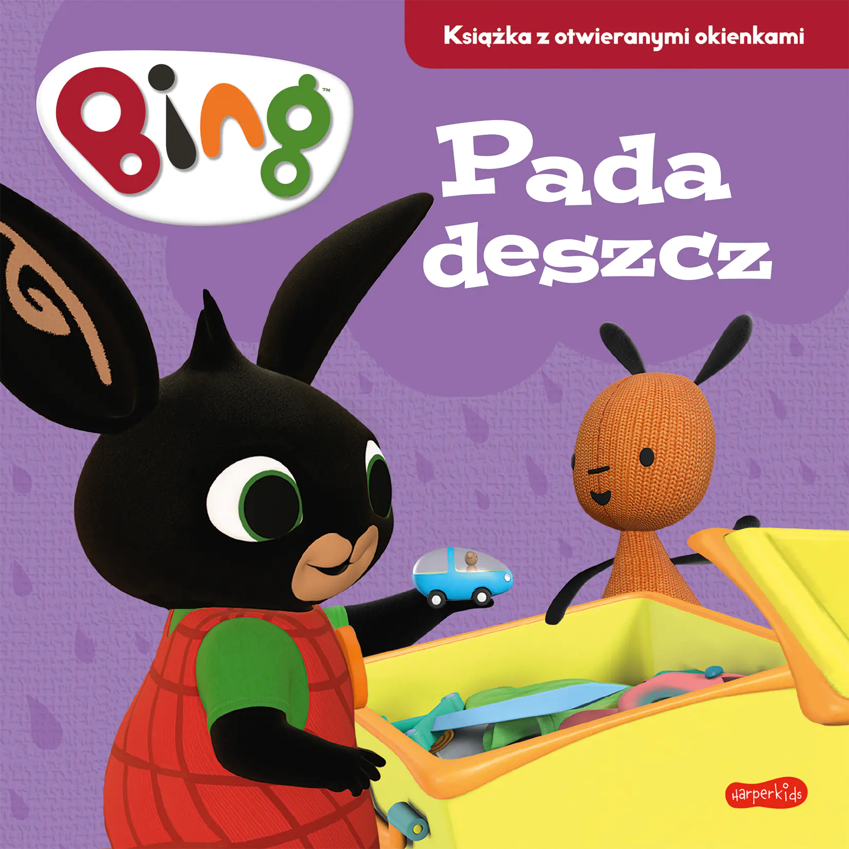 Książka - Bing. Pada deszcz. Książka z otwieranymi okienkami