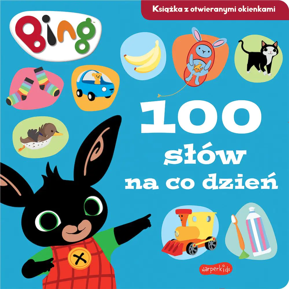 Książka - 100 słów na co dzień. Bing. Książka z otwieranymi okienkami