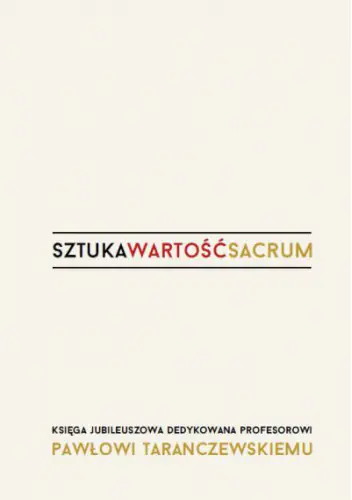 Książka - Sztuka, wartość, sacrum