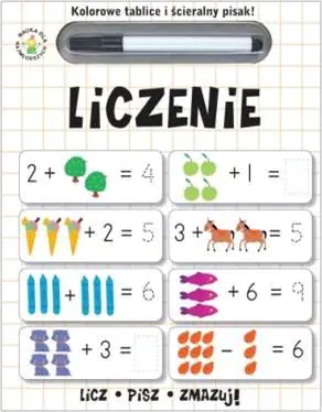 Książka - Kolorowe tablice i ścieralny pisak! Liczenie