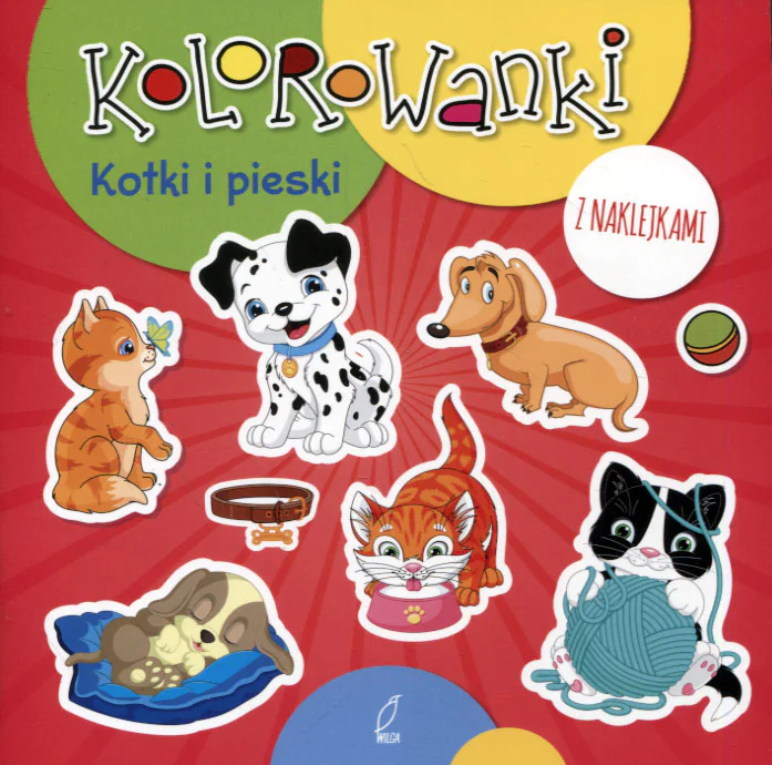 Książka - Kolorowanki z naklejkami. Kotki i pieski