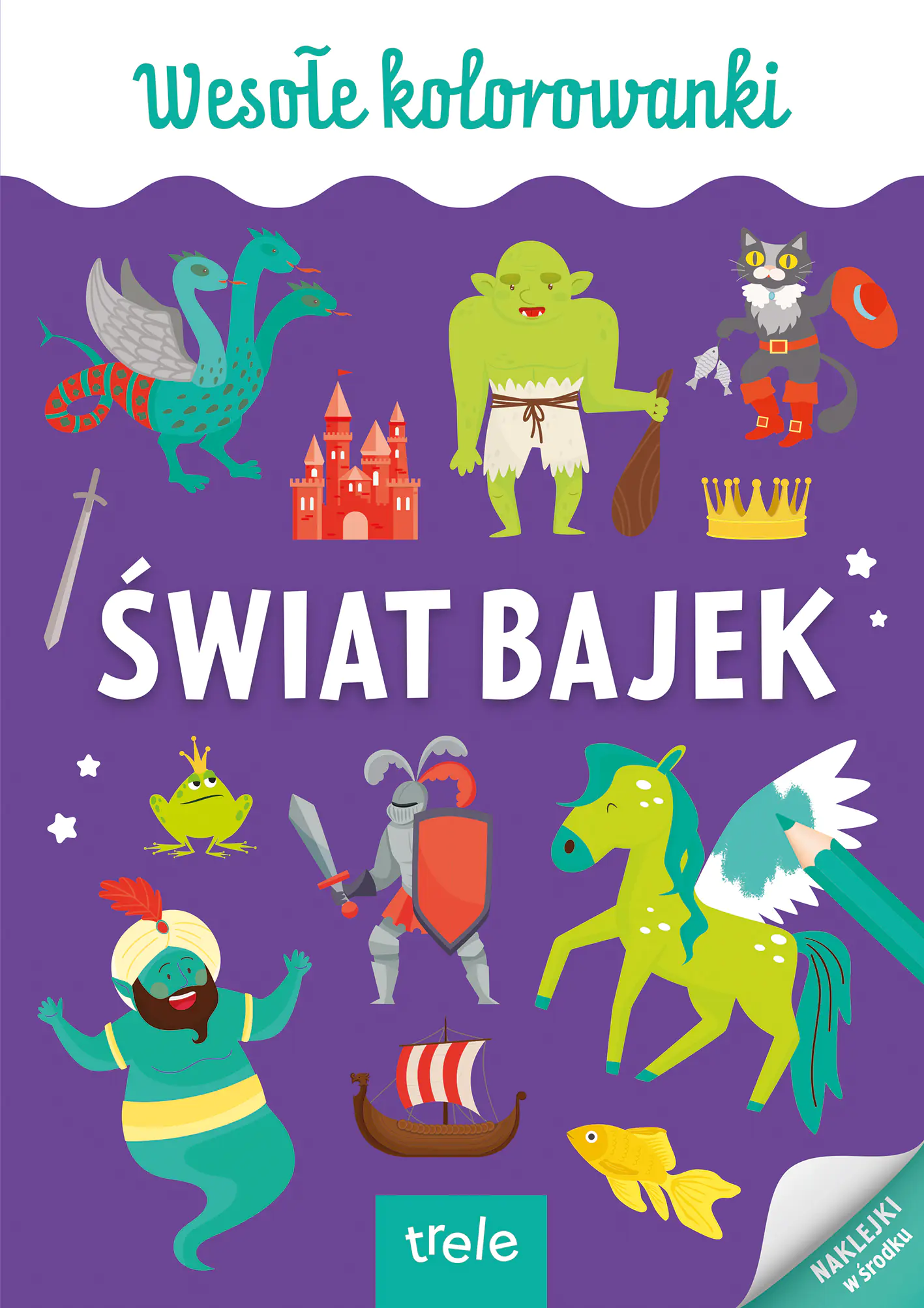 Książka - Wesołe kolorowanki. Świat bajek