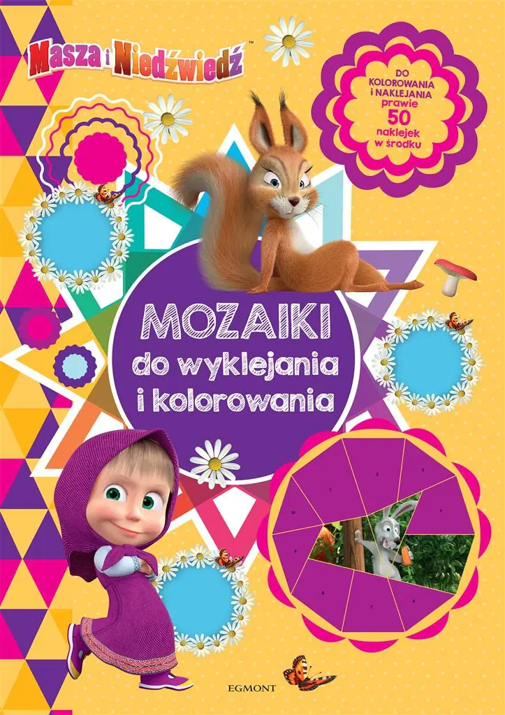 Książka - Masza i Niedźwiedź. Mozaiki do wyklejania i kolorowania