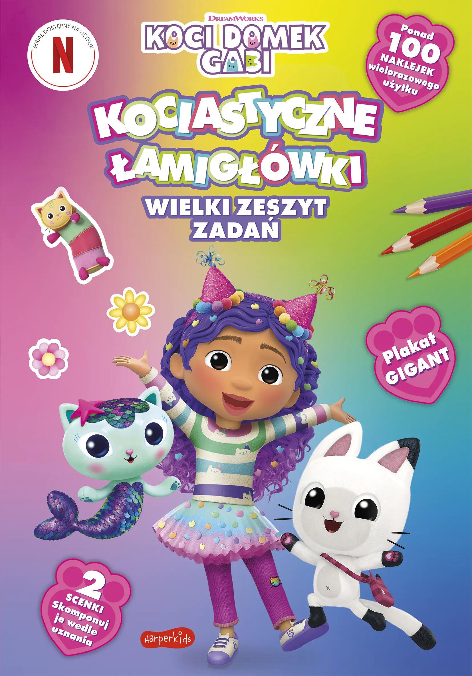 Książka - Koci Domek Gabi. Kociastyczne łamigłówki. Wielki zeszyt zadań