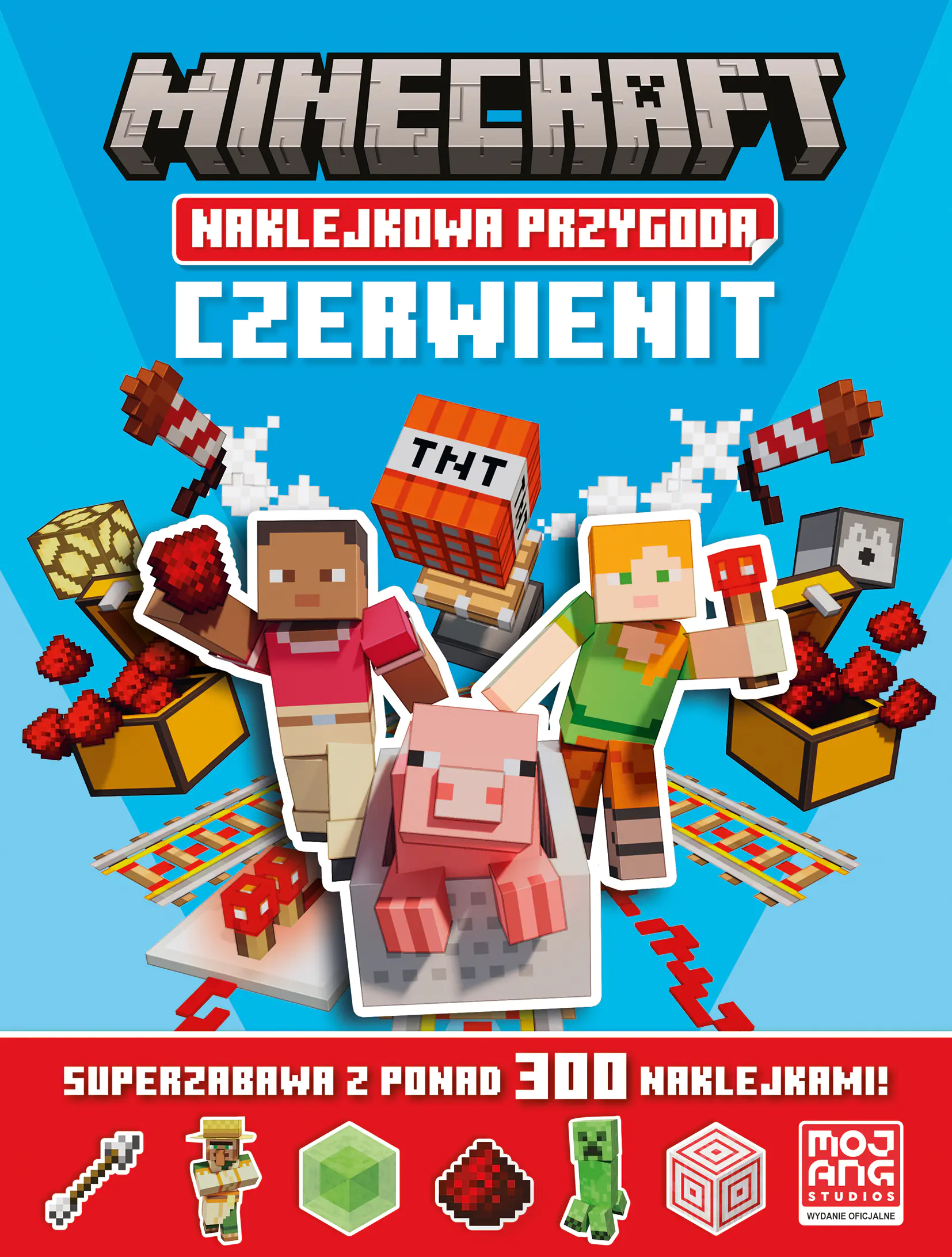 Książka - Minecraft Naklejkowa przygoda. Czerwienit