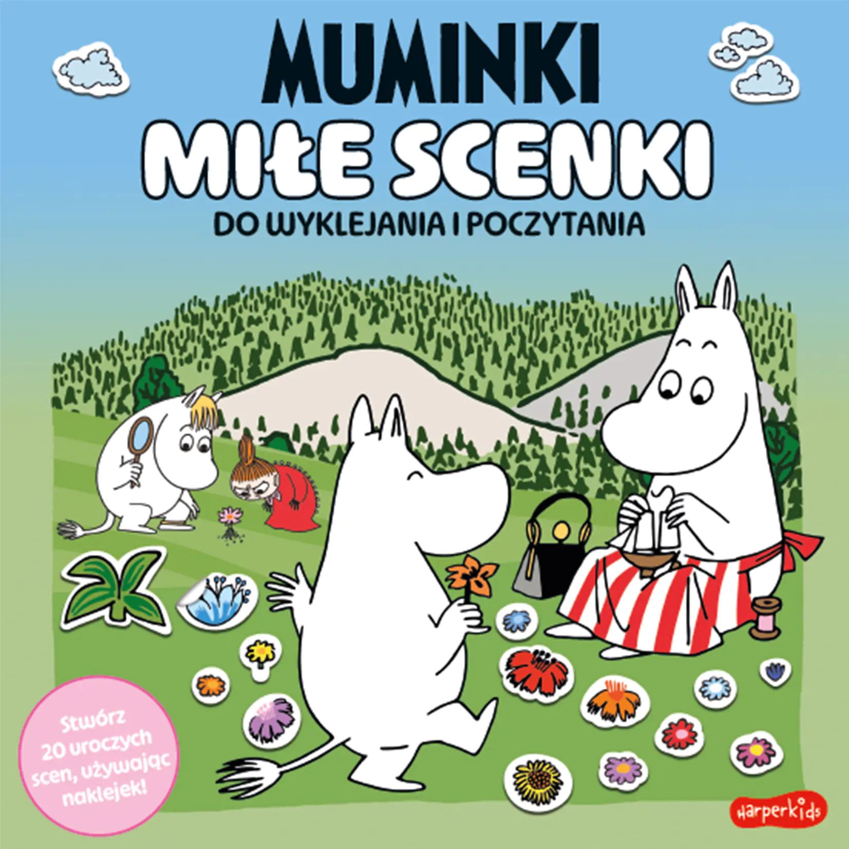 Książka - Muminki. Miłe scenki. Do wyklejania i poczytania