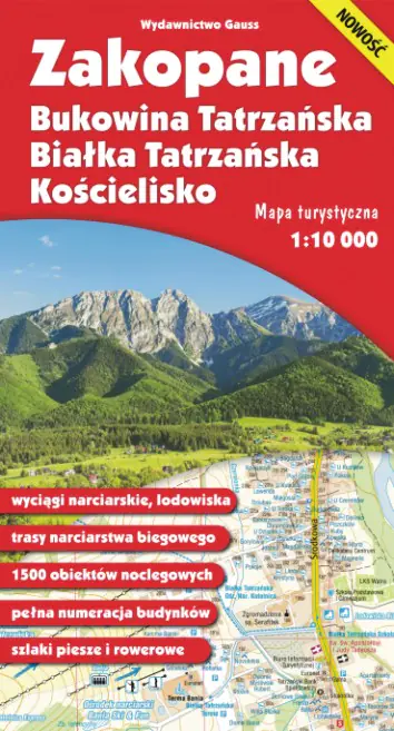 Książka - Zakopane. Bukowina Tatrzańska, Białka Tatrzańska, Kościelisko. Mapa turystyczna 1:10 000