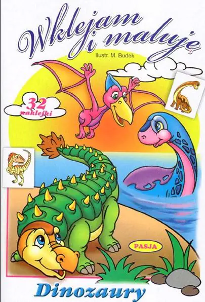 Książka - Wklejam i maluję. Dinozaury