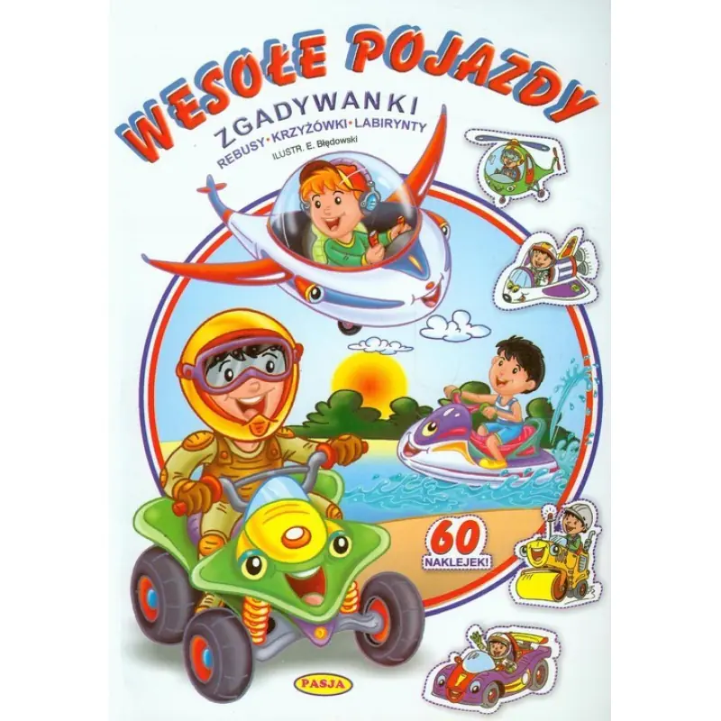 Książka - Wesołe pojazdy. Zgadywanki, krzyżówki, labirynty