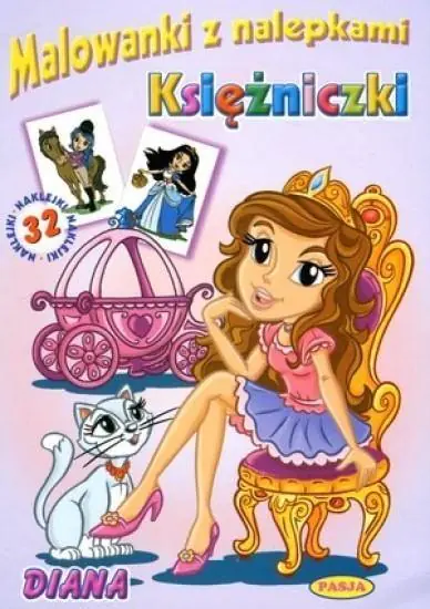 Książka - Malowanki z nalepkami. Księżniczki. Diana