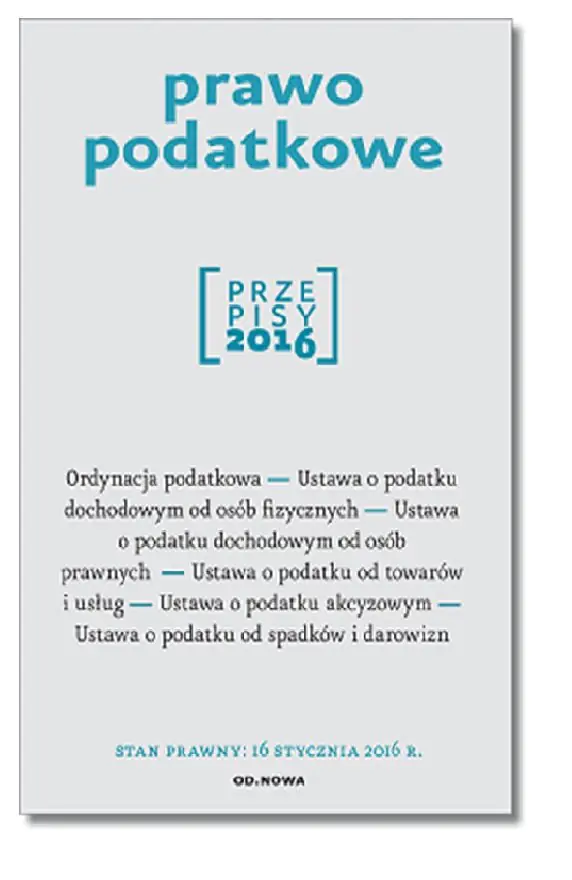 Książka - Prawo podatkowe. Przepisy 2016
