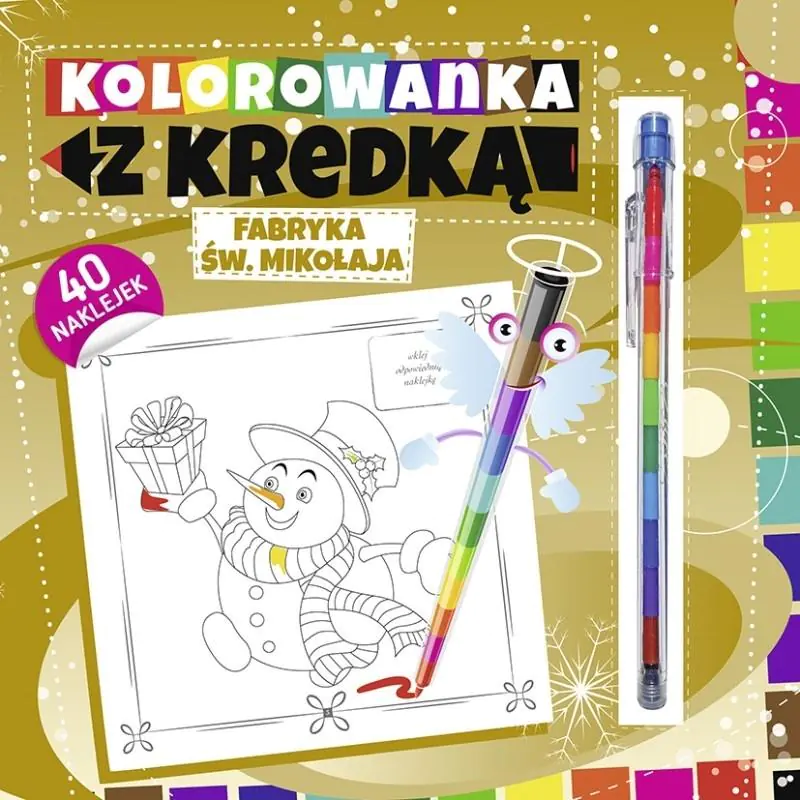 Książka - Kolorowanka z kredką. Fabryka Św. Mikołaja