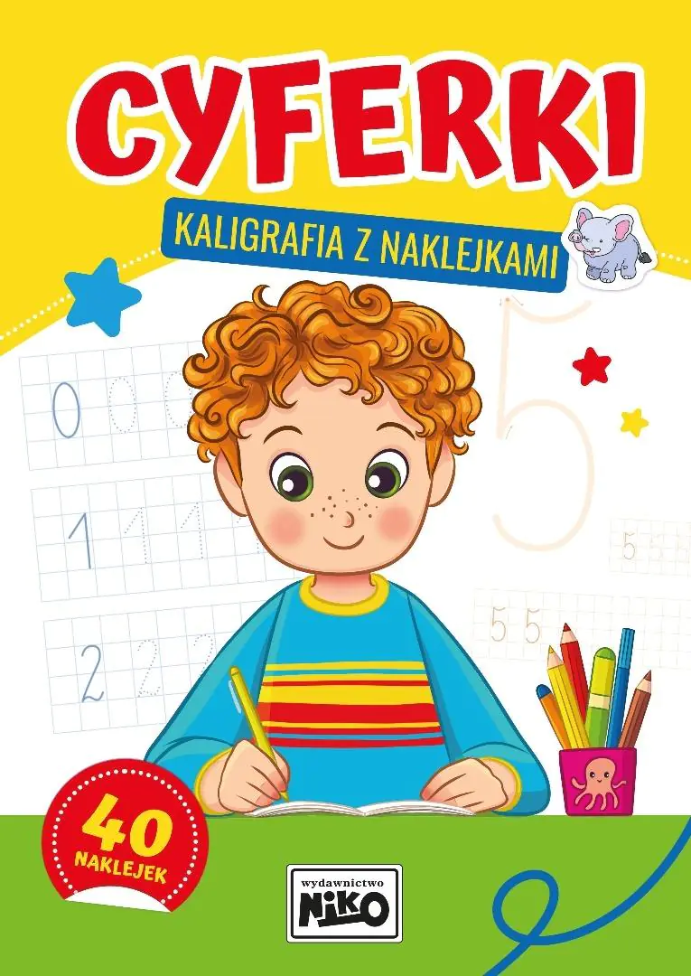 Książka - Cyferki. Kaligrafia z naklejkami